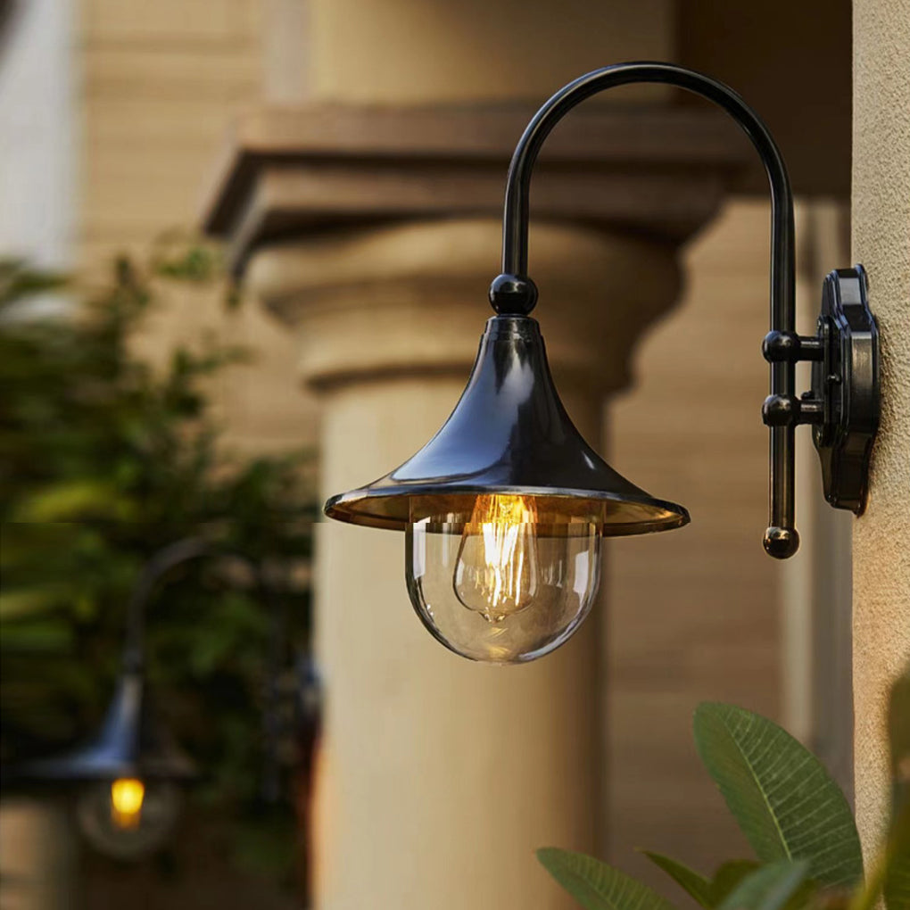 WINCHESTER TRUMPET-STYLE AQUATIC ILLUMINATOR WITH VINTAGE BLACK FINISH FOR OUTDOOR WALL DISPLAY