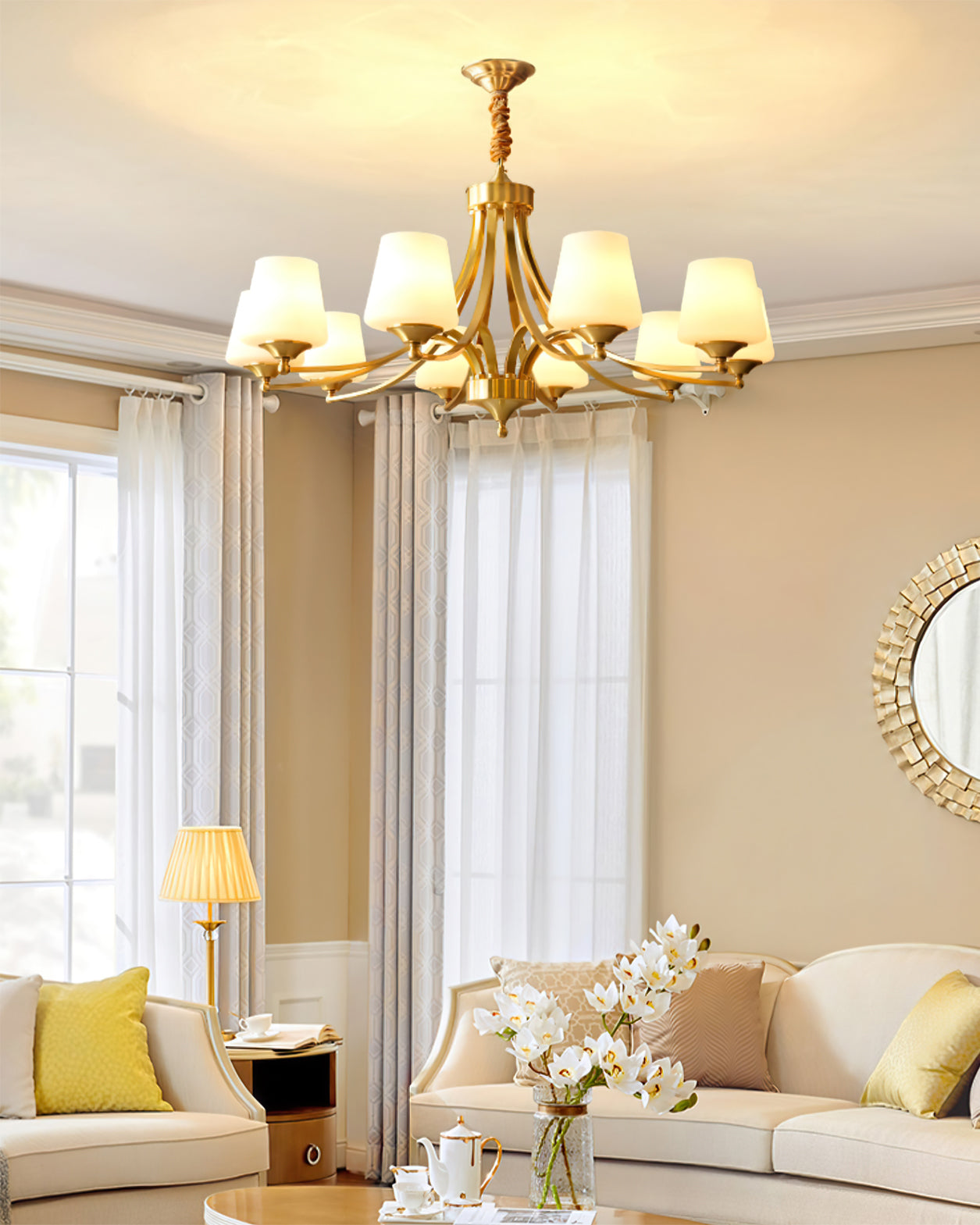 RAVENSHOE CRYSTAL DRAPED LIGHTING FIXTURE