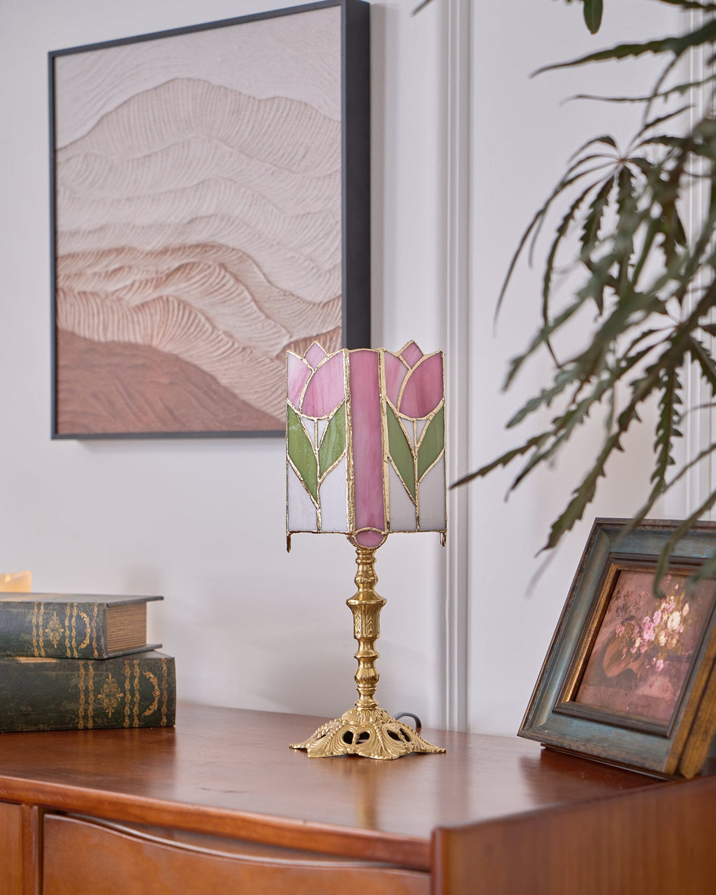 CHARLESTON BLOOMING GLASS TABLE LANTERN