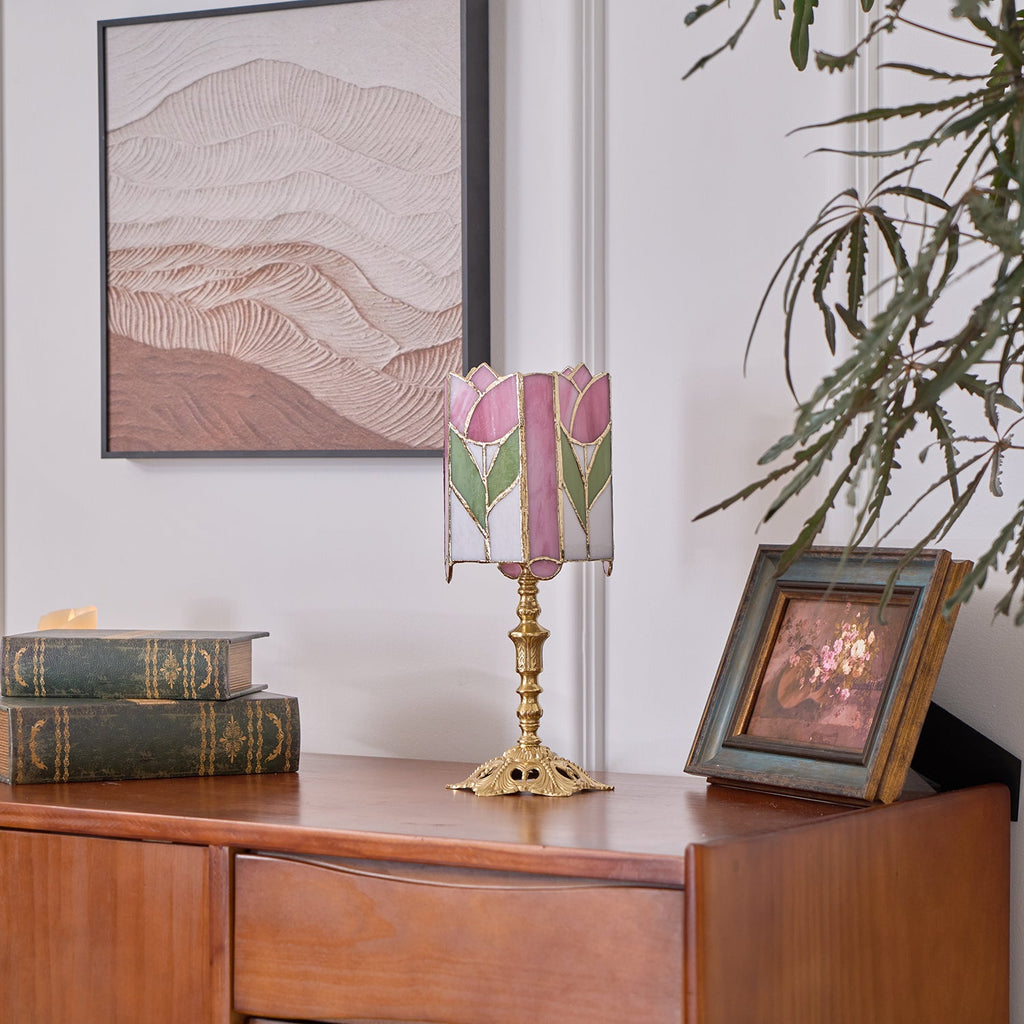 CHARLESTON BLOOMING GLASS TABLE LANTERN