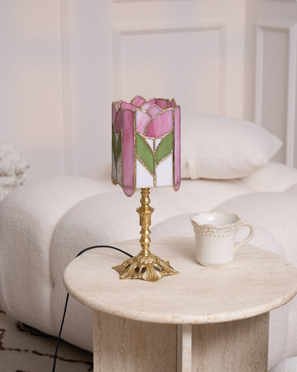 CHARLESTON BLOOMING GLASS TABLE LANTERN