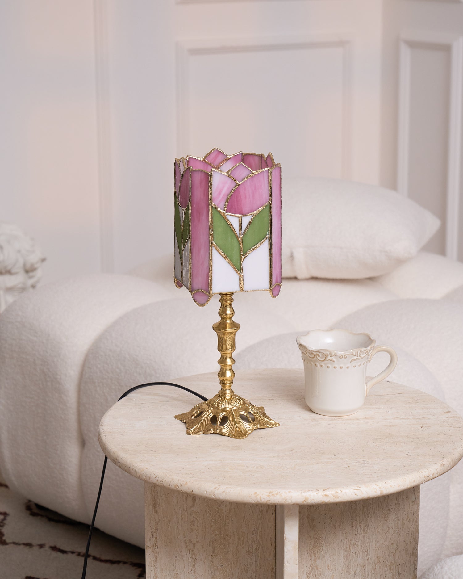CHARLESTON BLOOMING GLASS TABLE LANTERN