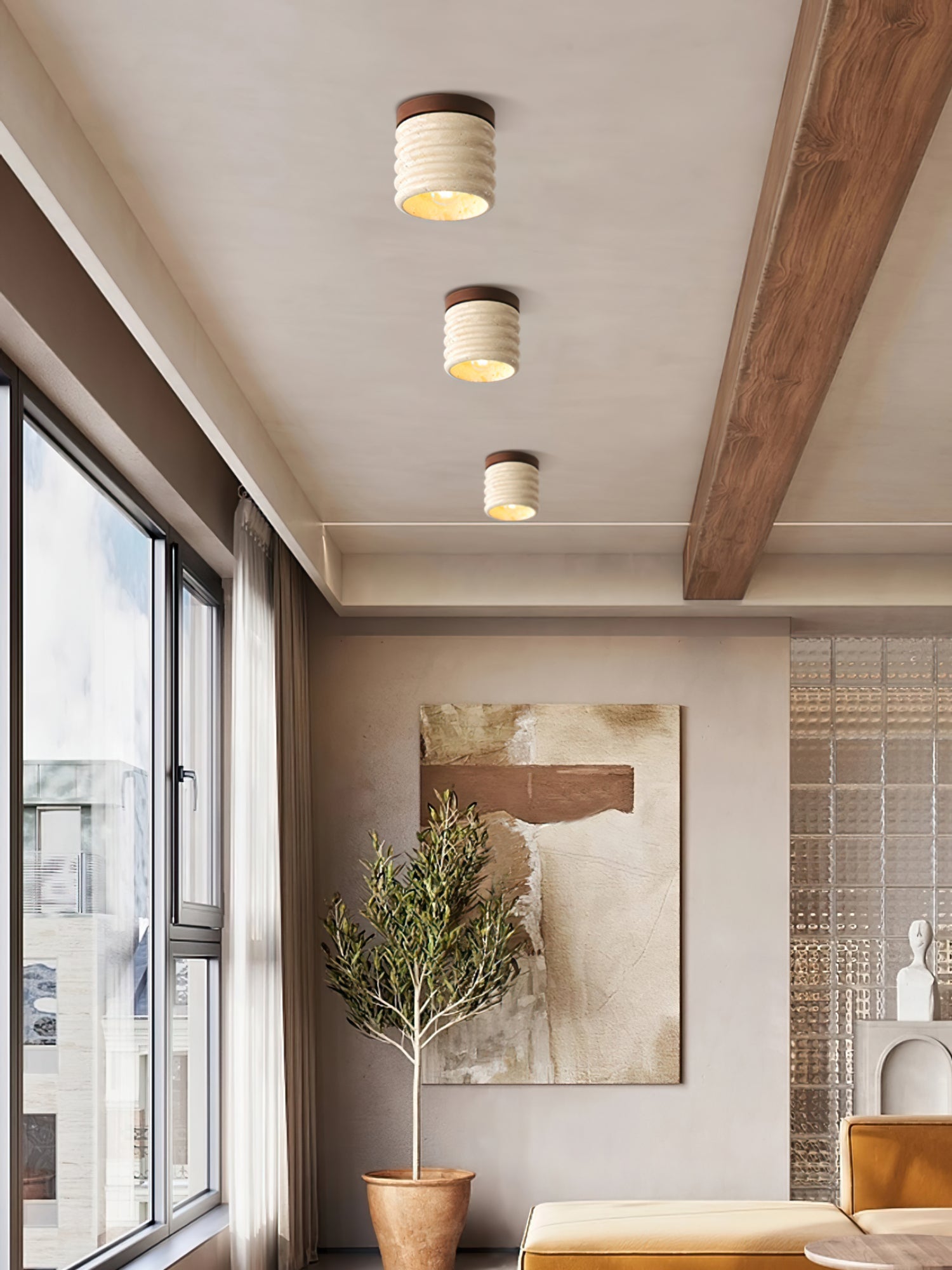 Winthrop Travertine Pendant Illumination