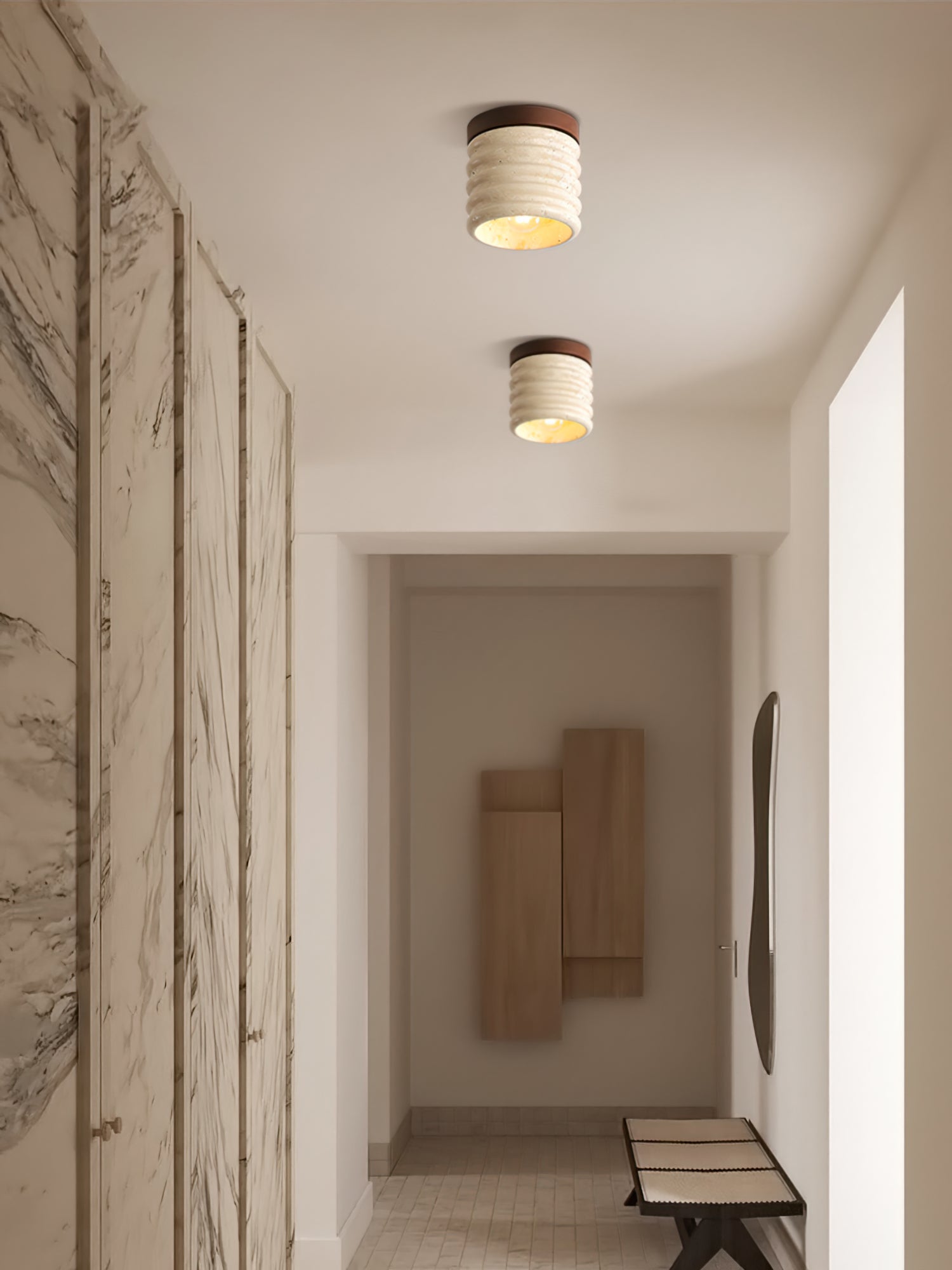 Winthrop Travertine Pendant Illumination