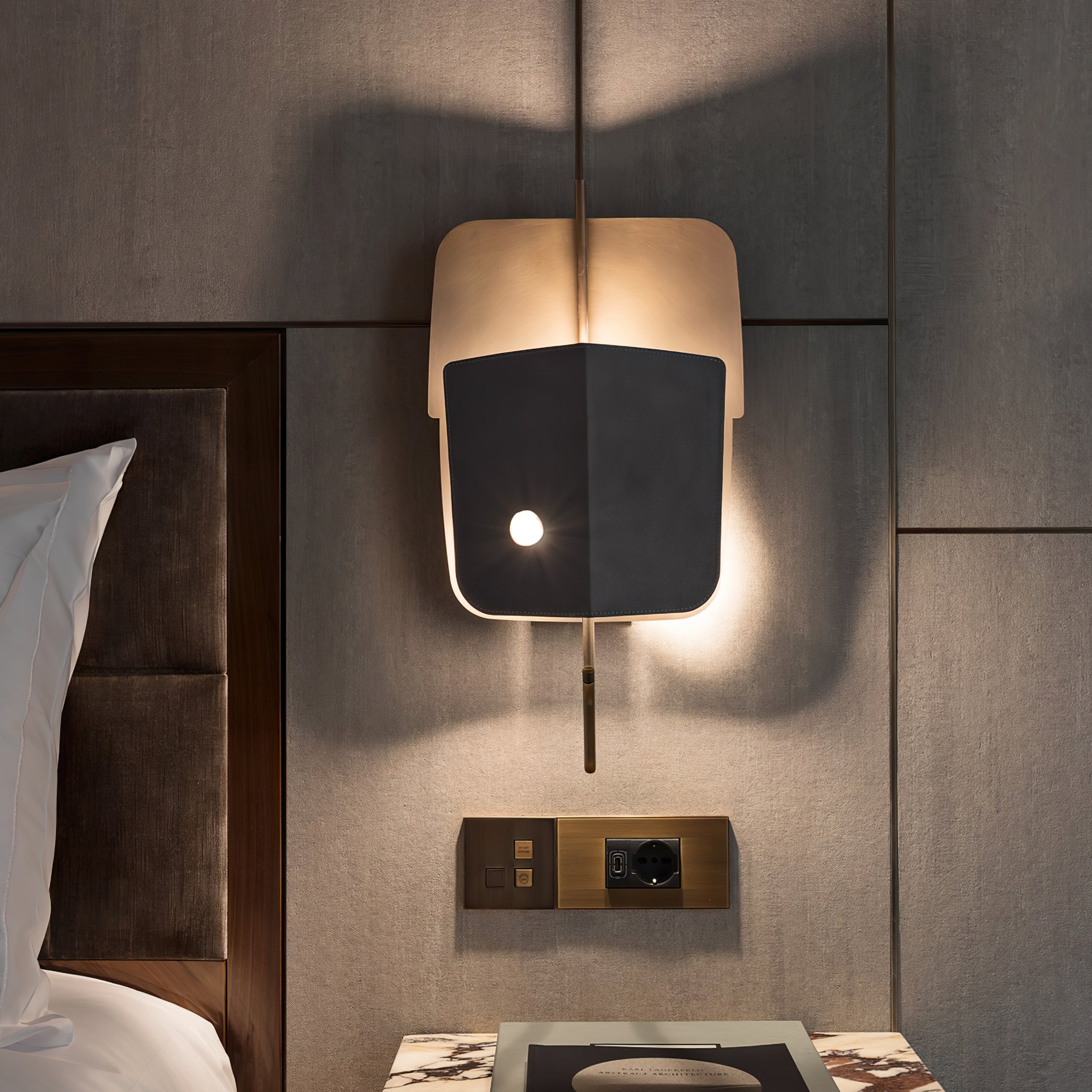 FENWICK WOVEN LEATHER WALL SCONCE