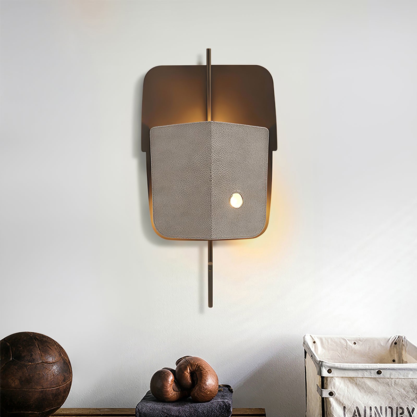 FENWICK WOVEN LEATHER WALL SCONCE