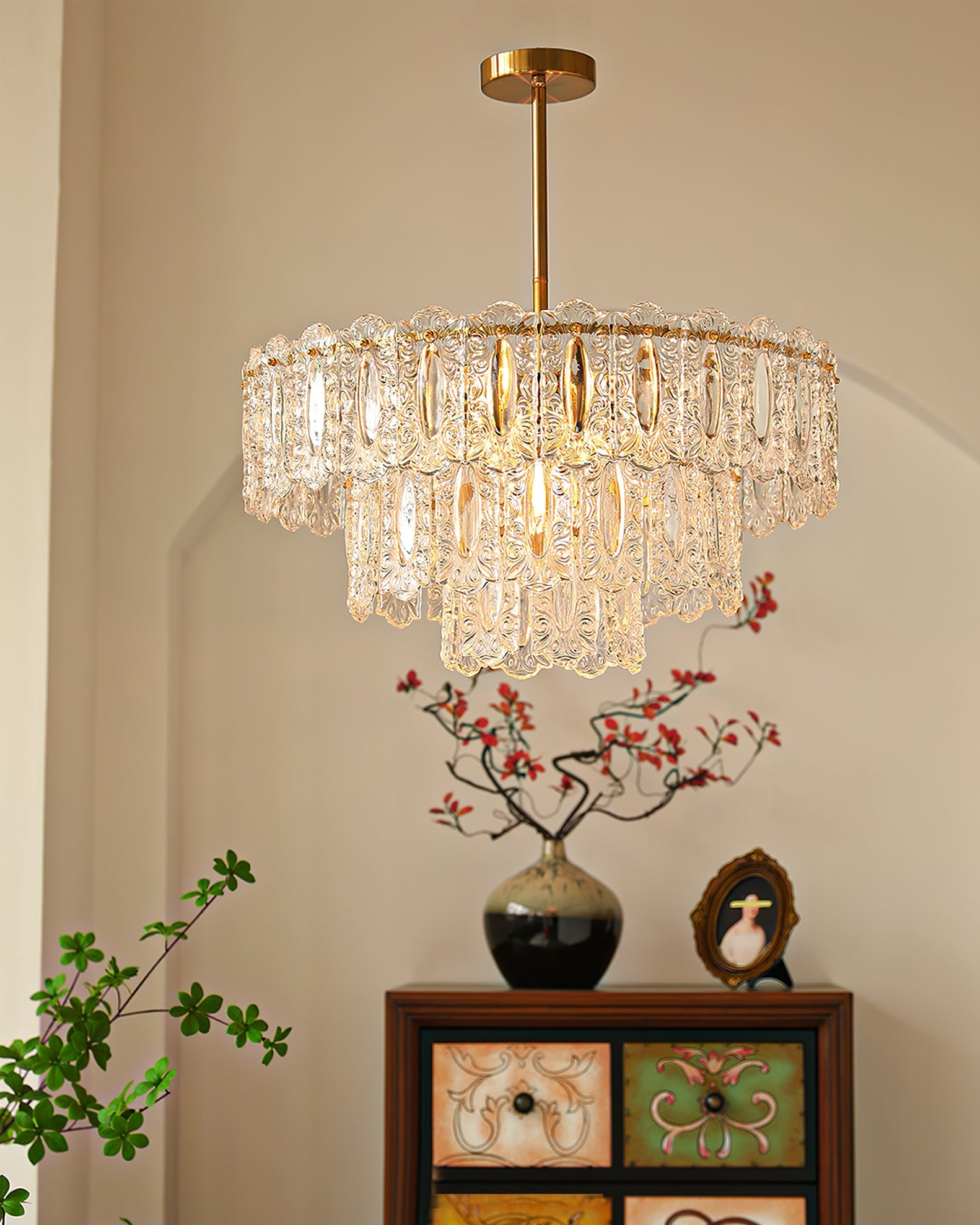 CHARLESTON CRYSTAL DRAPED LIGHTING FIXTURE