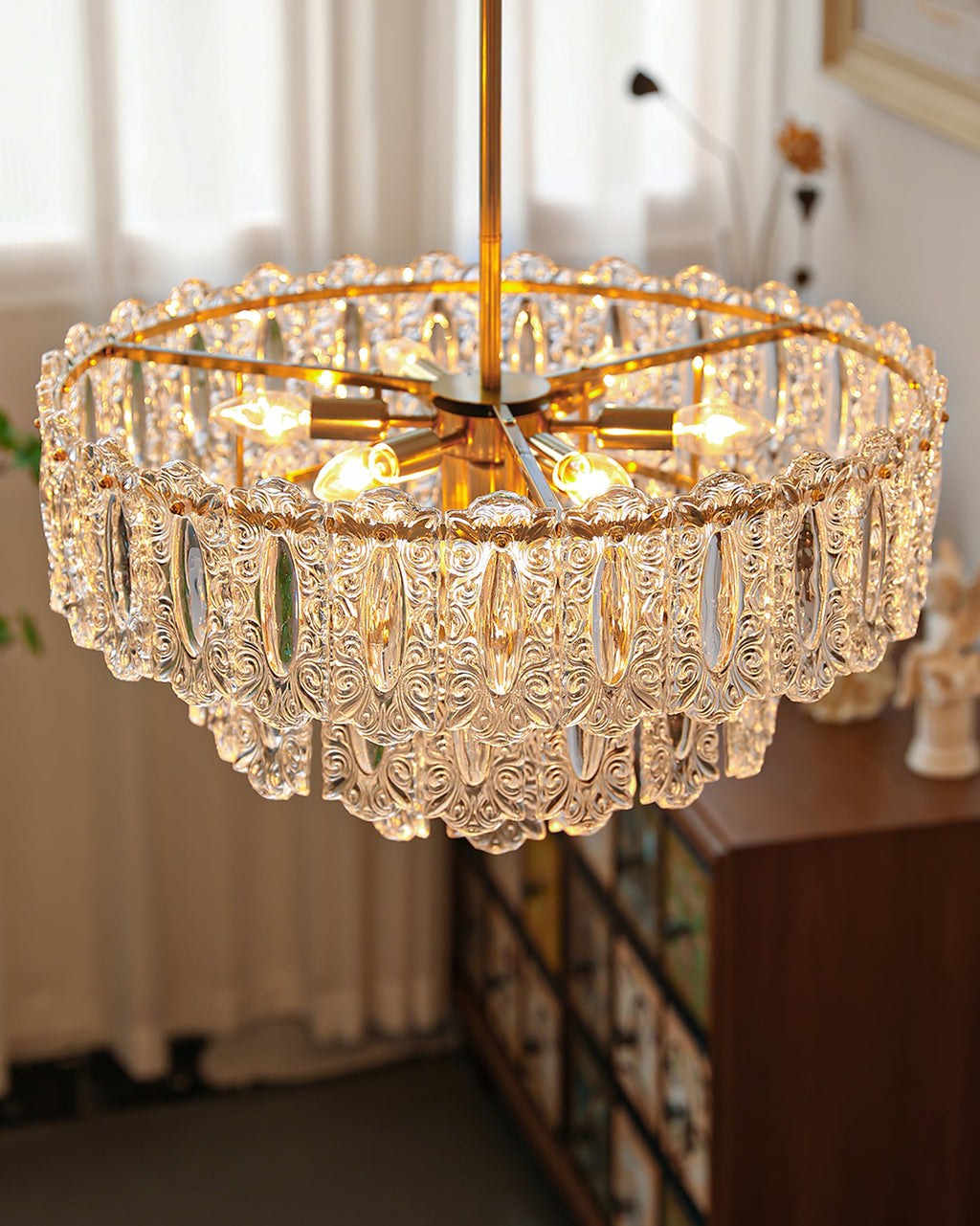 CHARLESTON CRYSTAL DRAPED LIGHTING FIXTURE