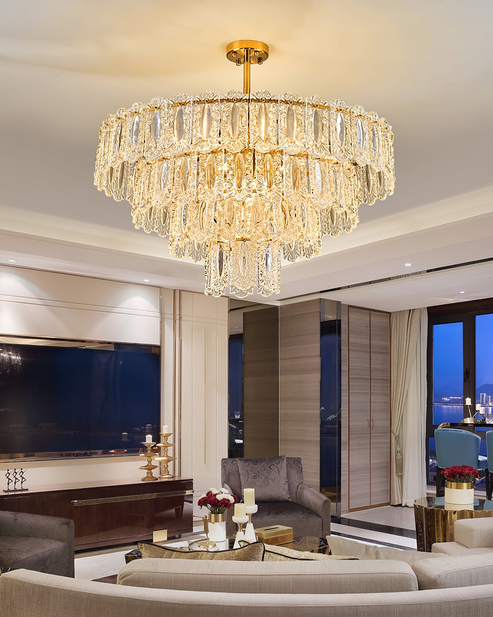CHARLESTON CRYSTAL DRAPED LIGHTING FIXTURE