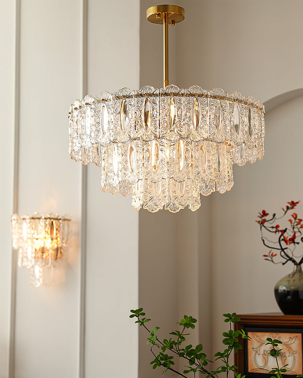 CHARLESTON CRYSTAL DRAPED LIGHTING FIXTURE
