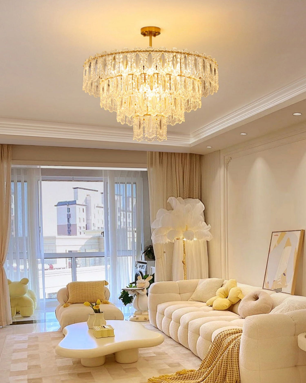 CHARLESTON CRYSTAL DRAPED LIGHTING FIXTURE