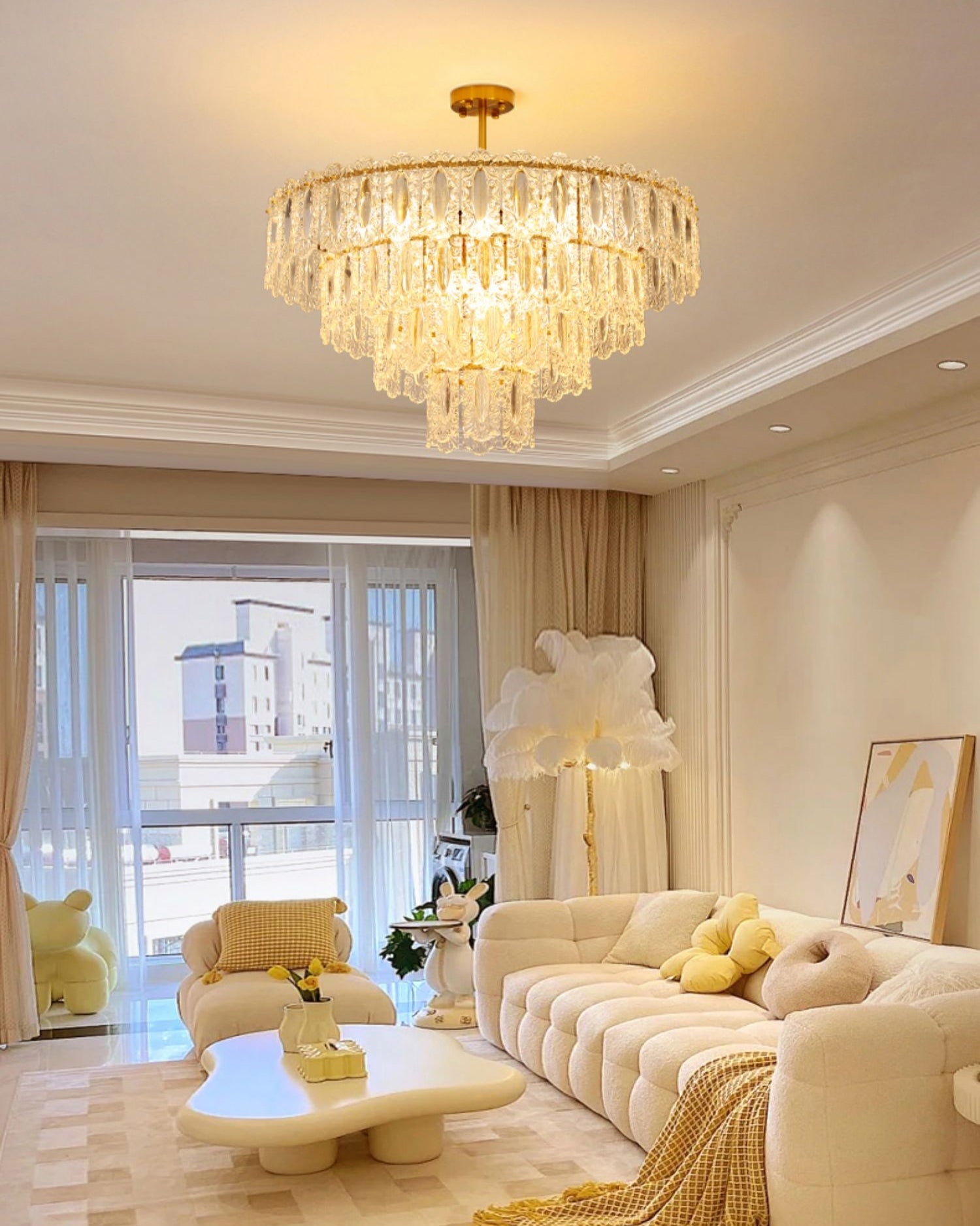 CHARLESTON CRYSTAL DRAPED LIGHTING FIXTURE