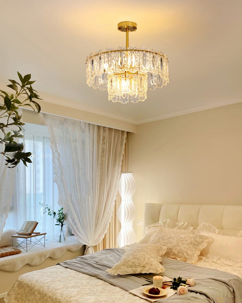 CHARLESTON CRYSTAL DRAPED LIGHTING FIXTURE