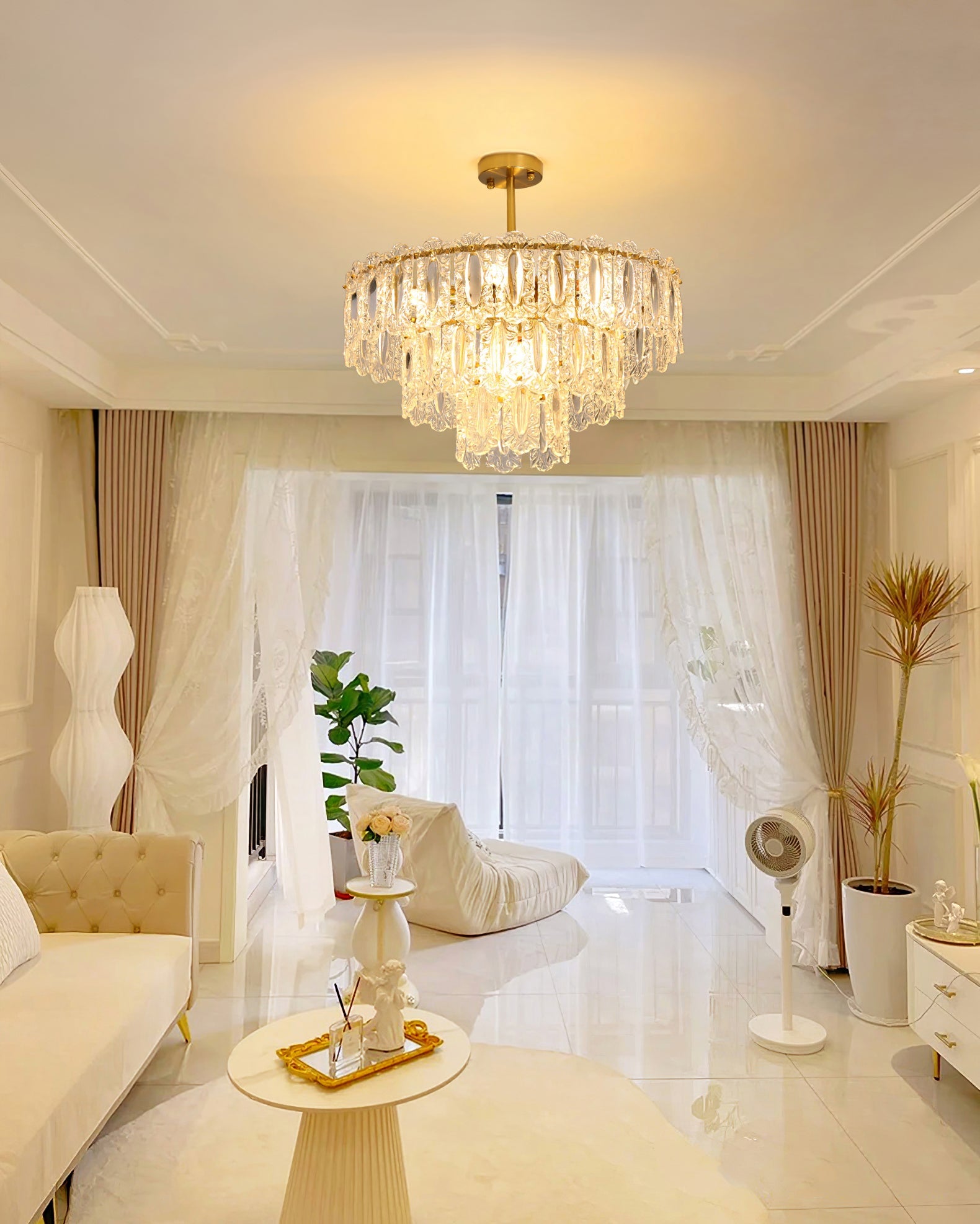CHARLESTON CRYSTAL DRAPED LIGHTING FIXTURE