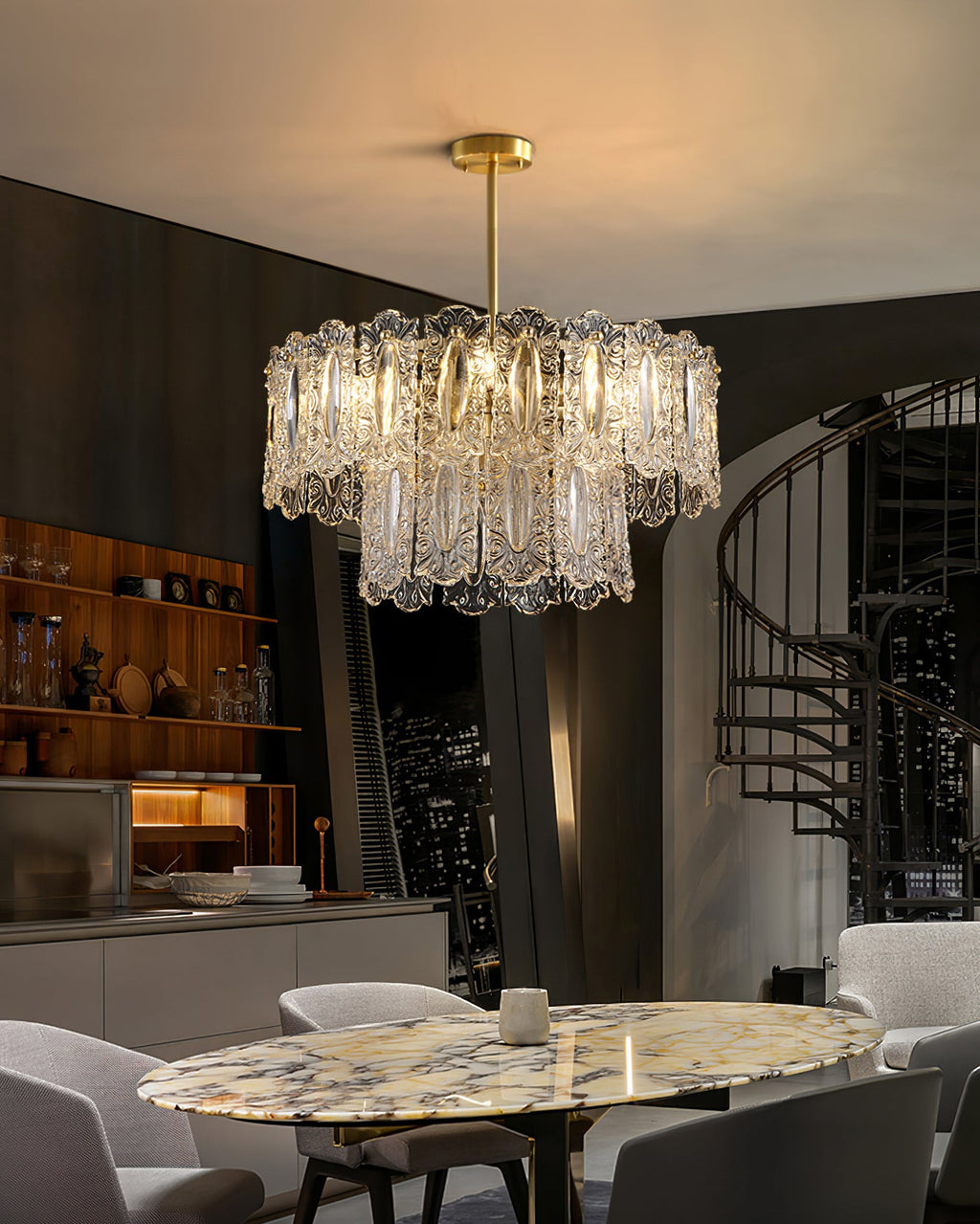 CHARLESTON CRYSTAL DRAPED LIGHTING FIXTURE