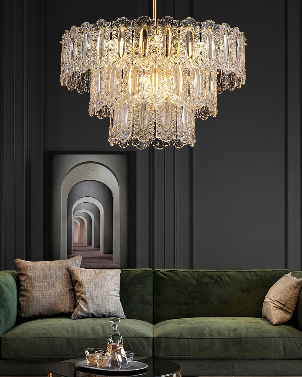 CHARLESTON CRYSTAL DRAPED LIGHTING FIXTURE