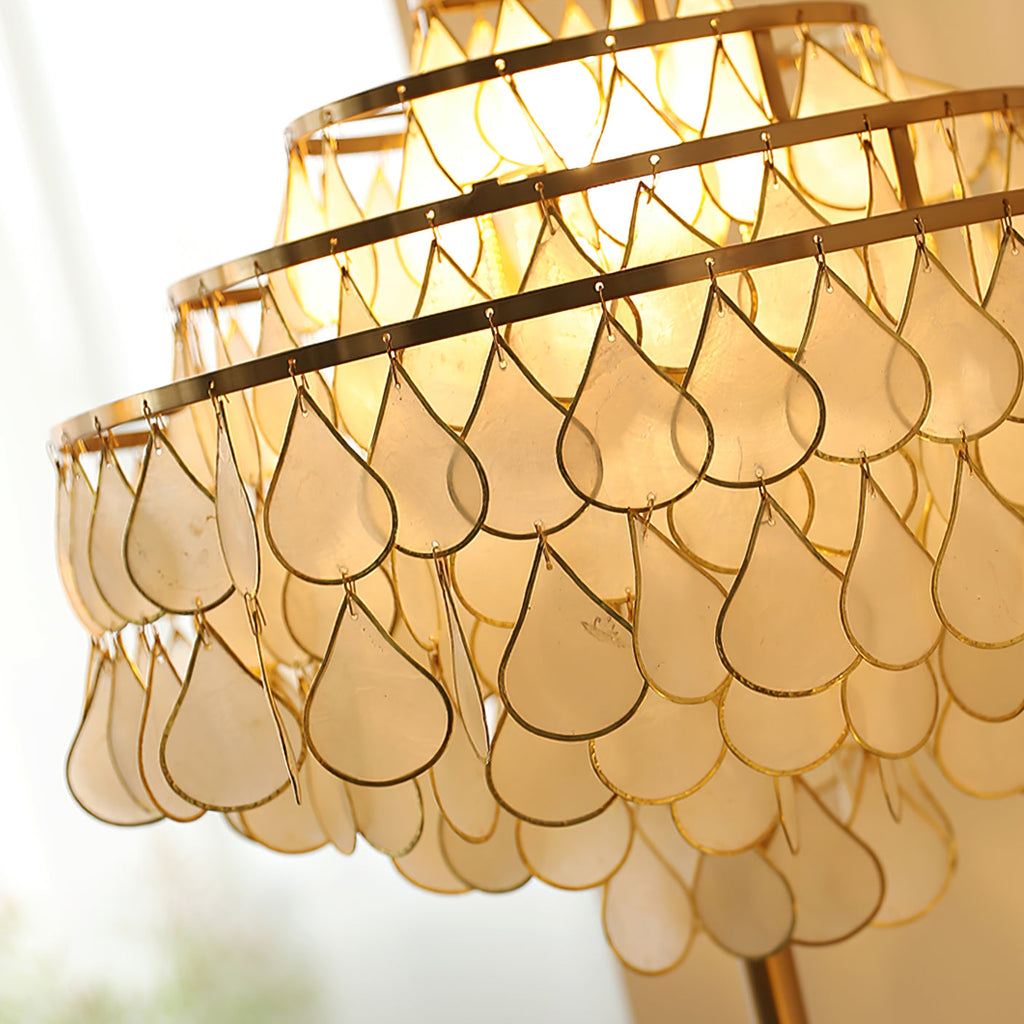 MERIDIAN PEARLIZED CONCH FLOOR LANTERN