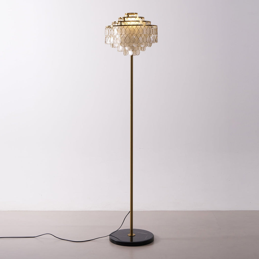 MERIDIAN PEARLIZED CONCH FLOOR LANTERN