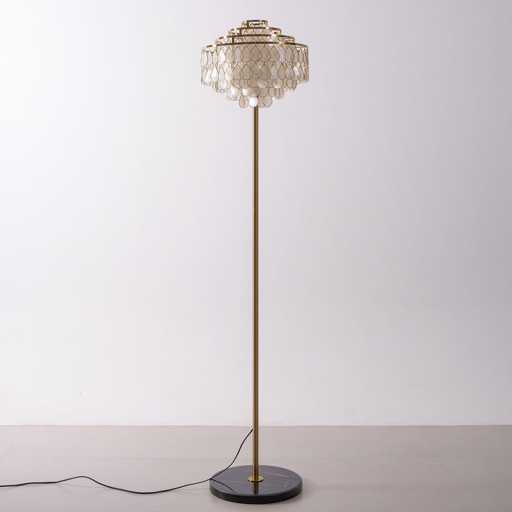 MERIDIAN PEARLIZED CONCH FLOOR LANTERN