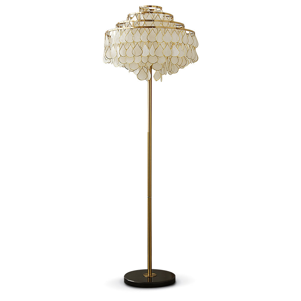 MERIDIAN PEARLIZED CONCH FLOOR LANTERN
