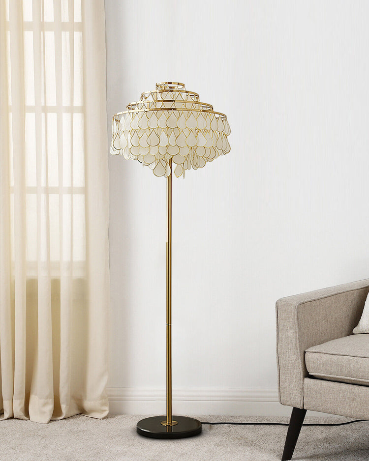 MERIDIAN PEARLIZED CONCH FLOOR LANTERN