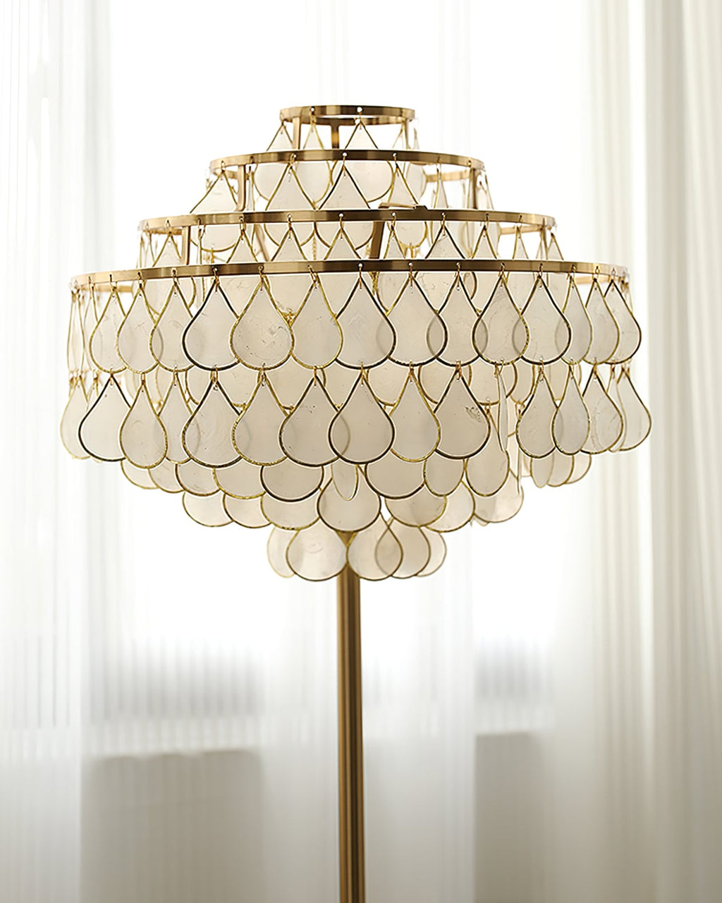 MERIDIAN PEARLIZED CONCH FLOOR LANTERN