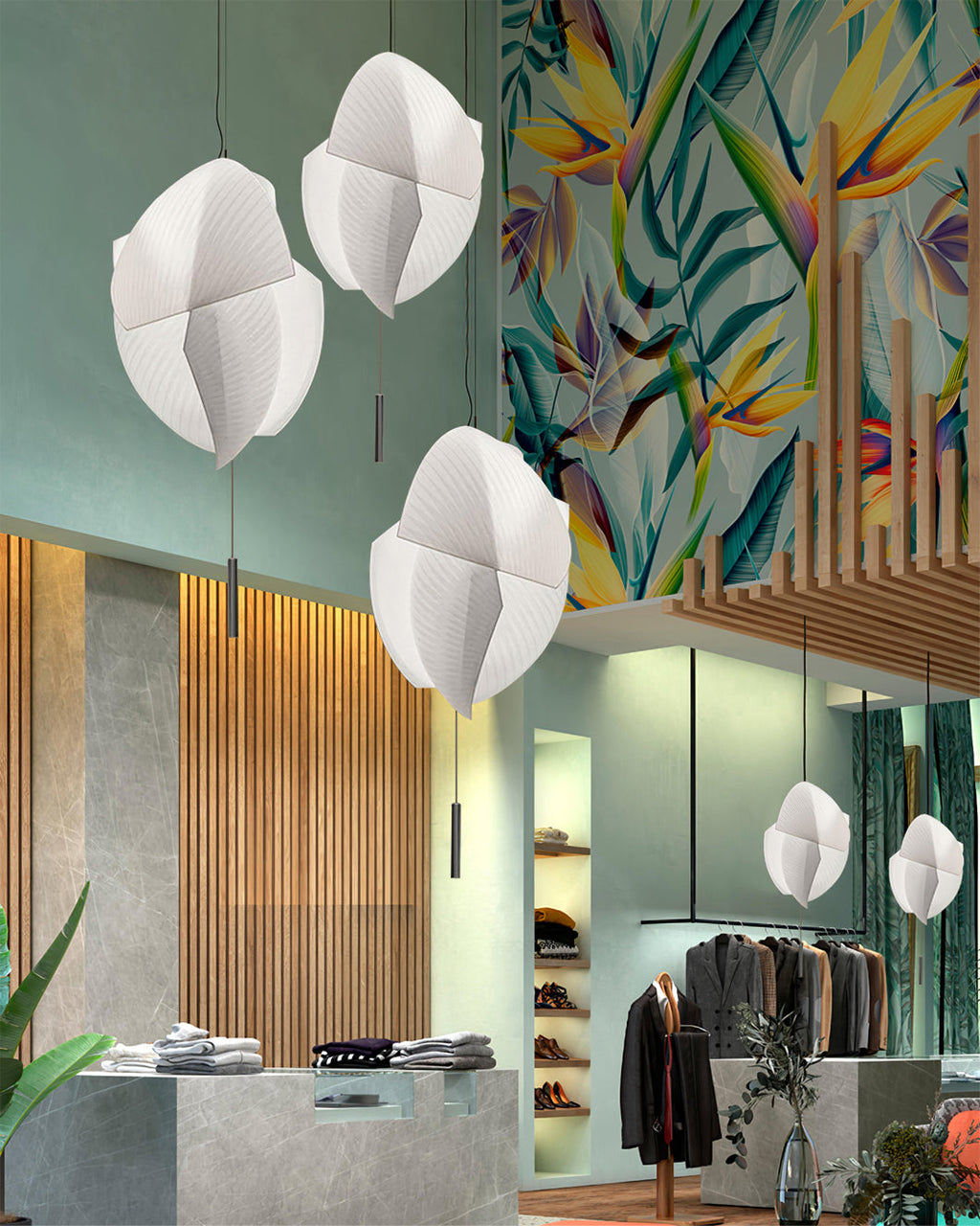 CHARLESTON SILK DRAPE PENDANT LIGHT