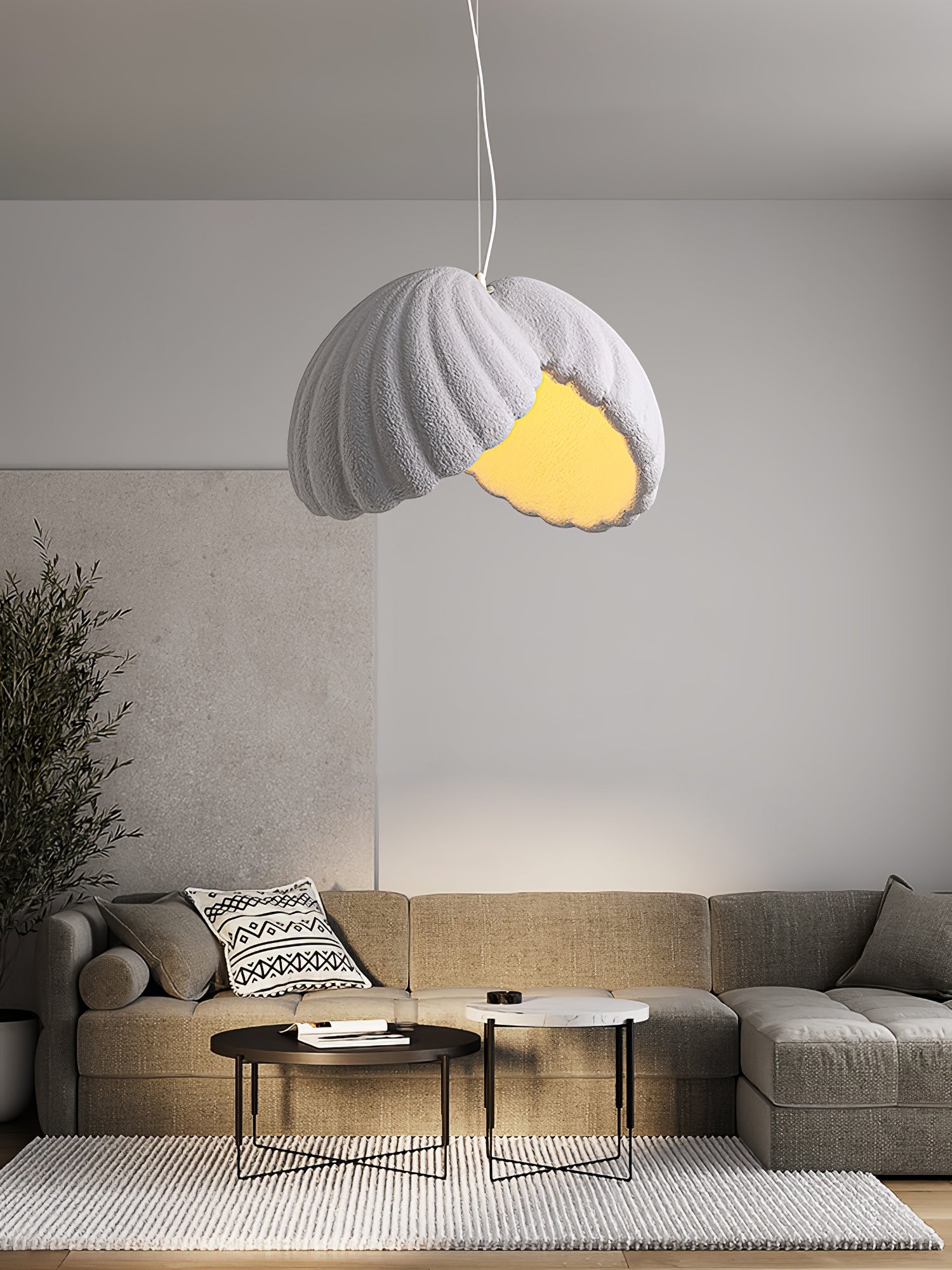 HALCYON RESIN GLOBE HANGING LAMP