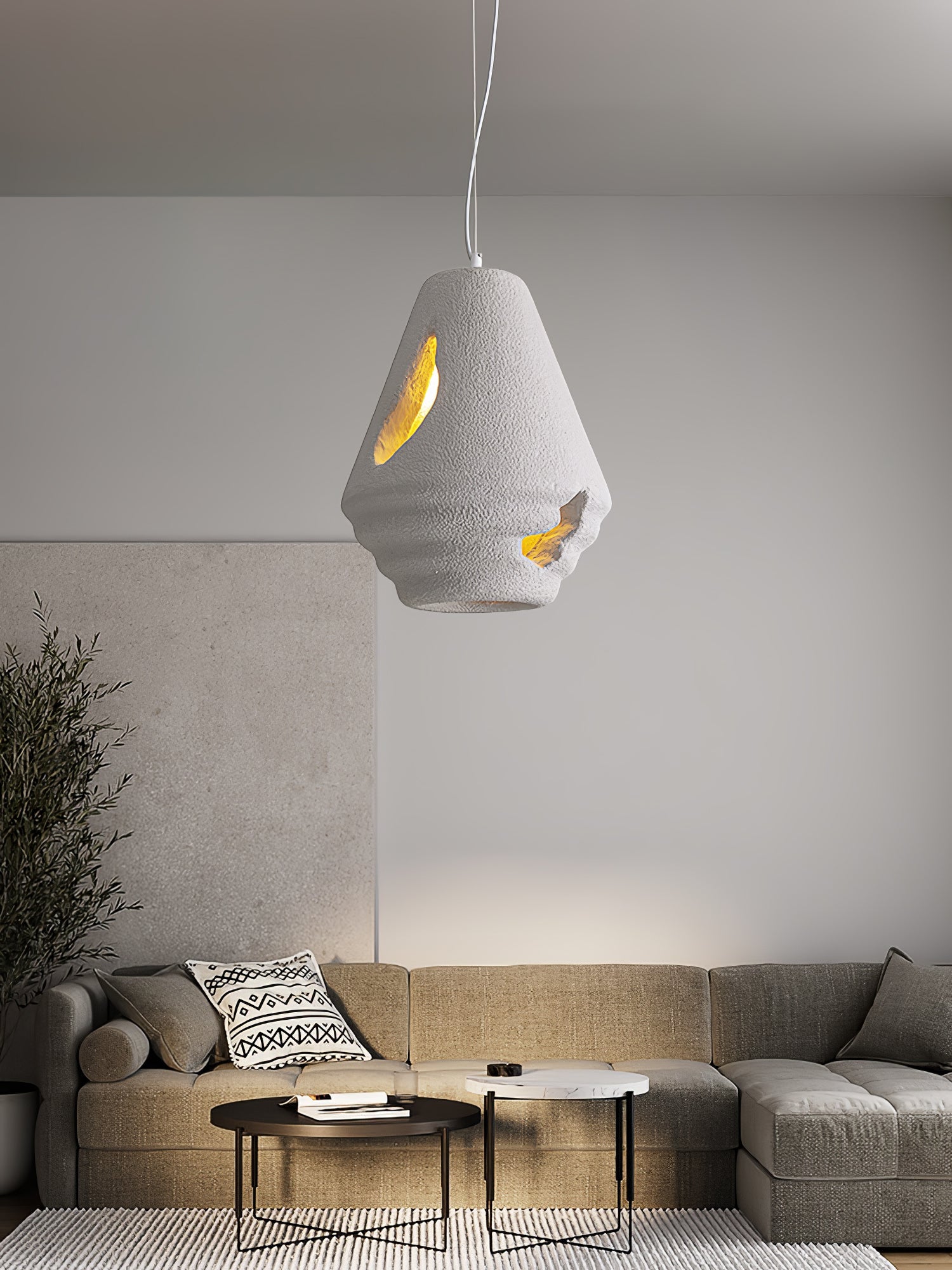 HALCYON RESIN GLOBE HANGING LAMP