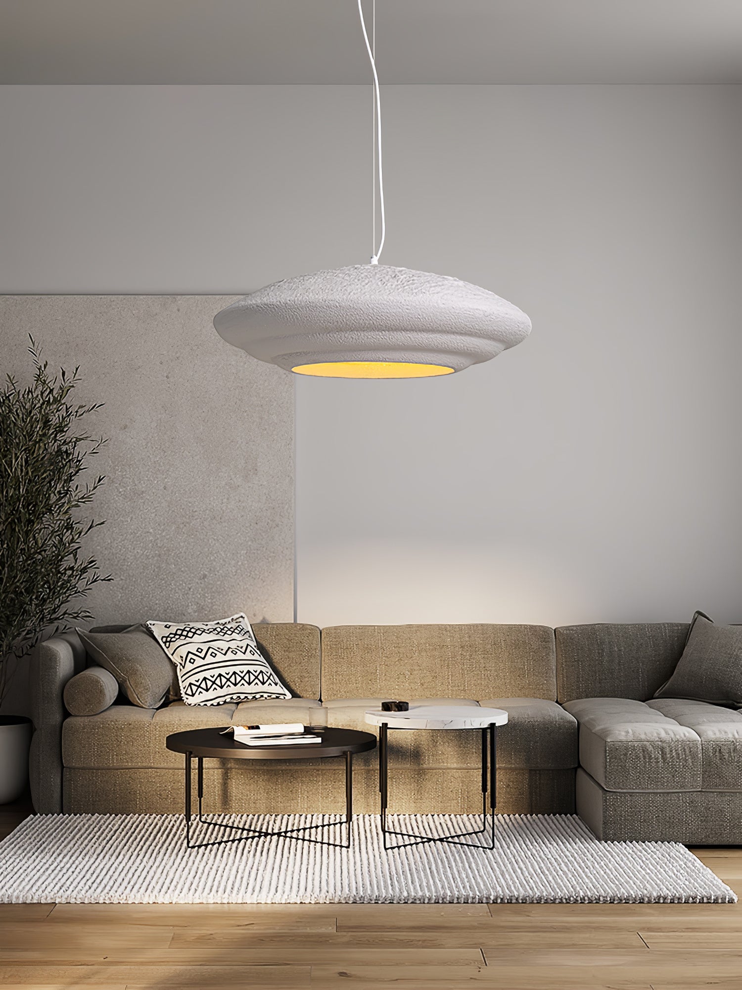HALCYON RESIN GLOBE HANGING LAMP