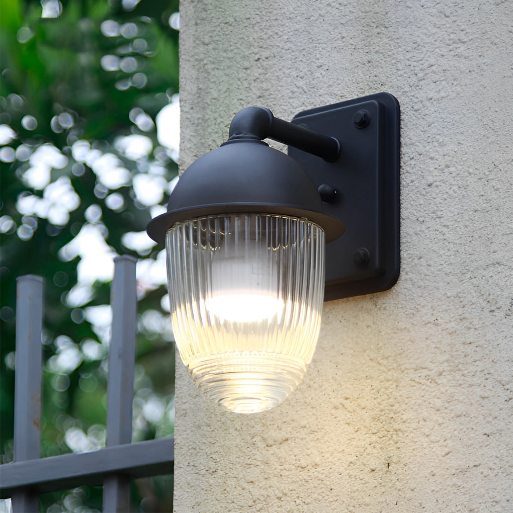 THORNBURY BLACK MATTE GLASS OUTDOOR WALL SCONCE