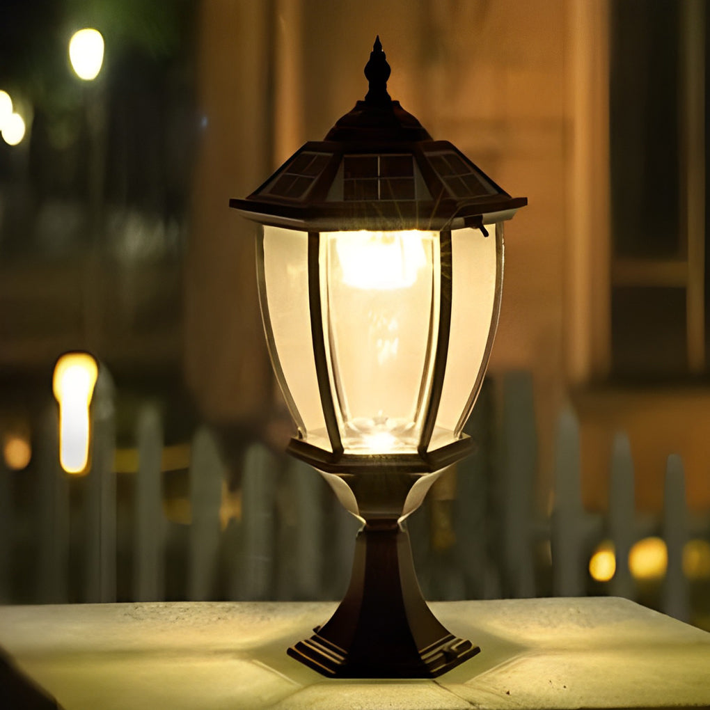RAVENSCROFT NIGHTSHINE SOLAR FENCE POST LANTERNS WITH REMOTE CONTROL