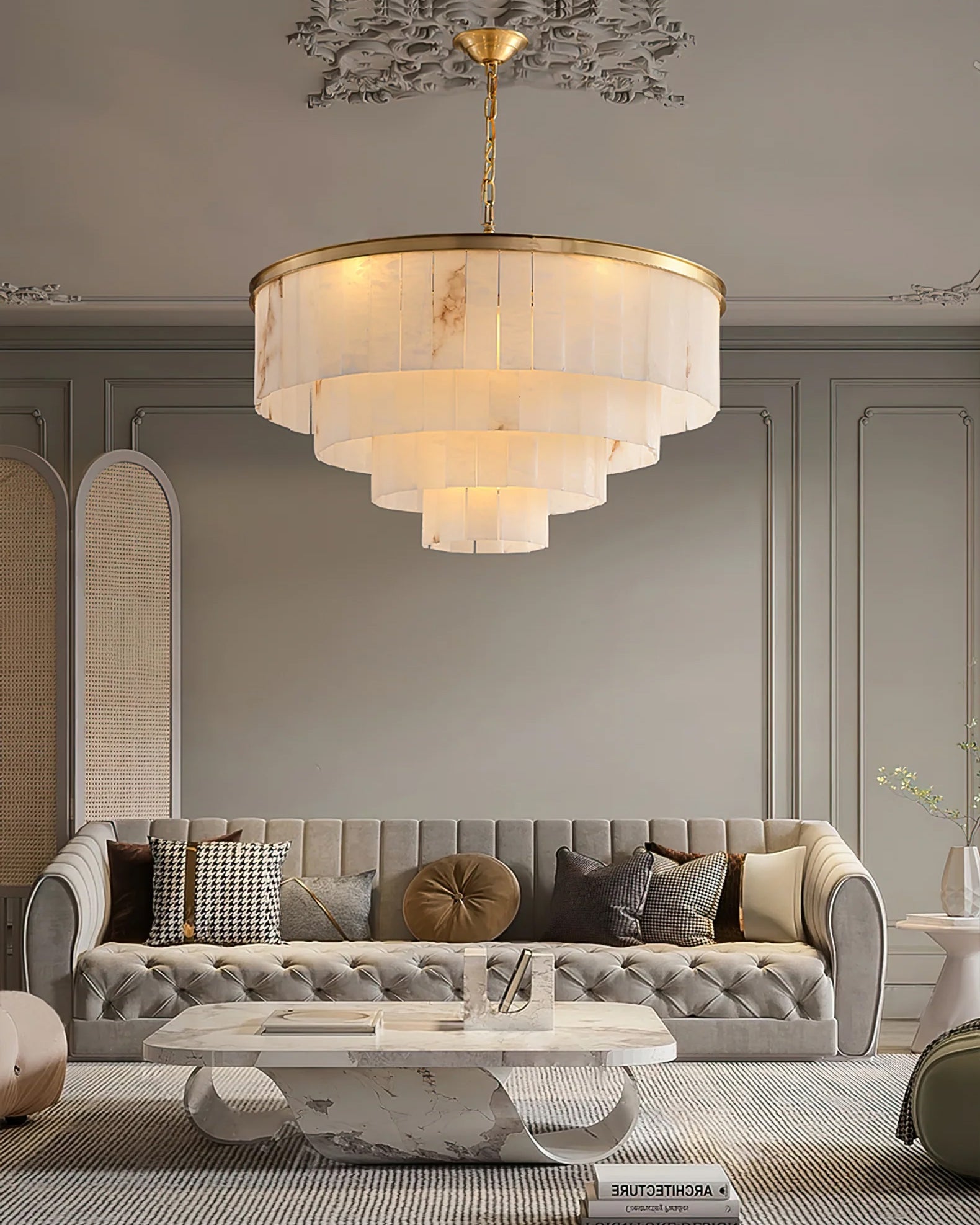 RAVENHURST IVORY CRYSTAL CEILING LANTERN