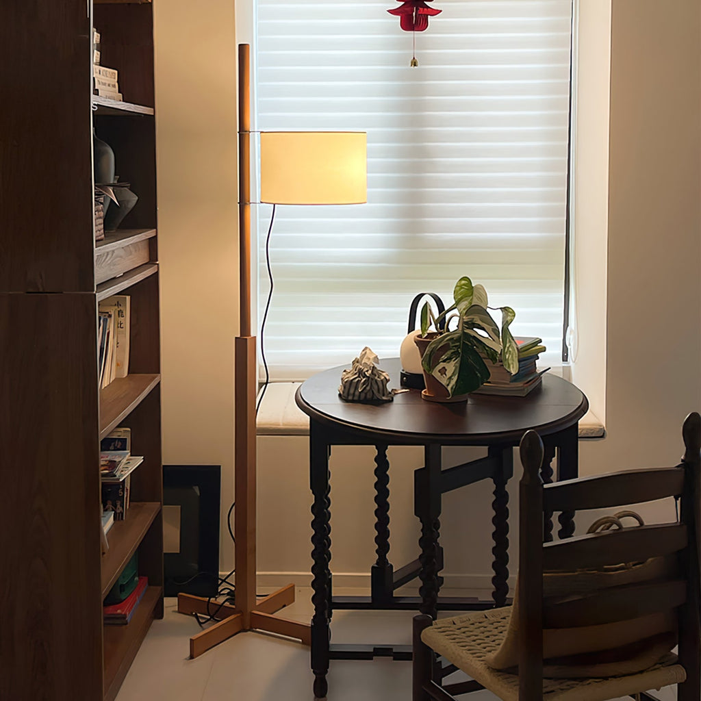 WINTHORPE WOODEN TRIPOD FLOOR LIGHT