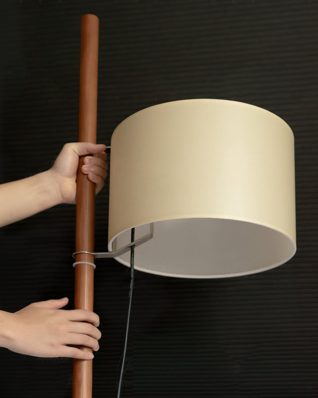 WINTHORPE WOODEN TRIPOD FLOOR LIGHT
