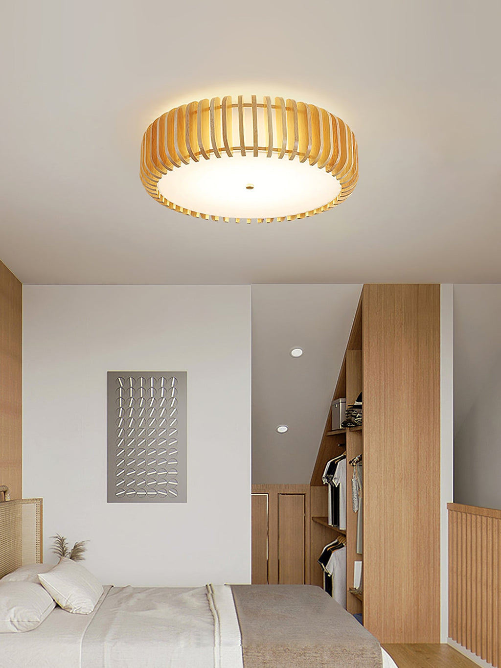 WINCHESTER WOODEN DRUM CEILING ILLUMINATOR