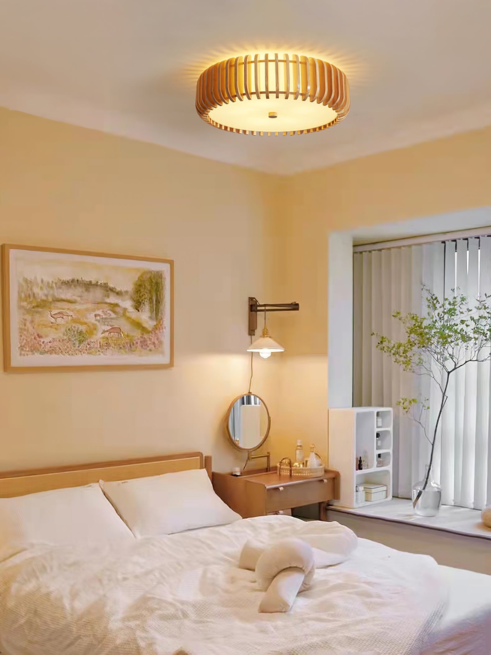 WINCHESTER WOODEN DRUM CEILING ILLUMINATOR