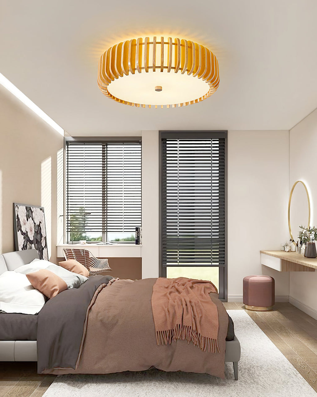 WINCHESTER WOODEN DRUM CEILING ILLUMINATOR