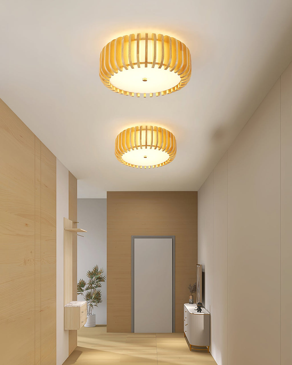 WINCHESTER WOODEN DRUM CEILING ILLUMINATOR