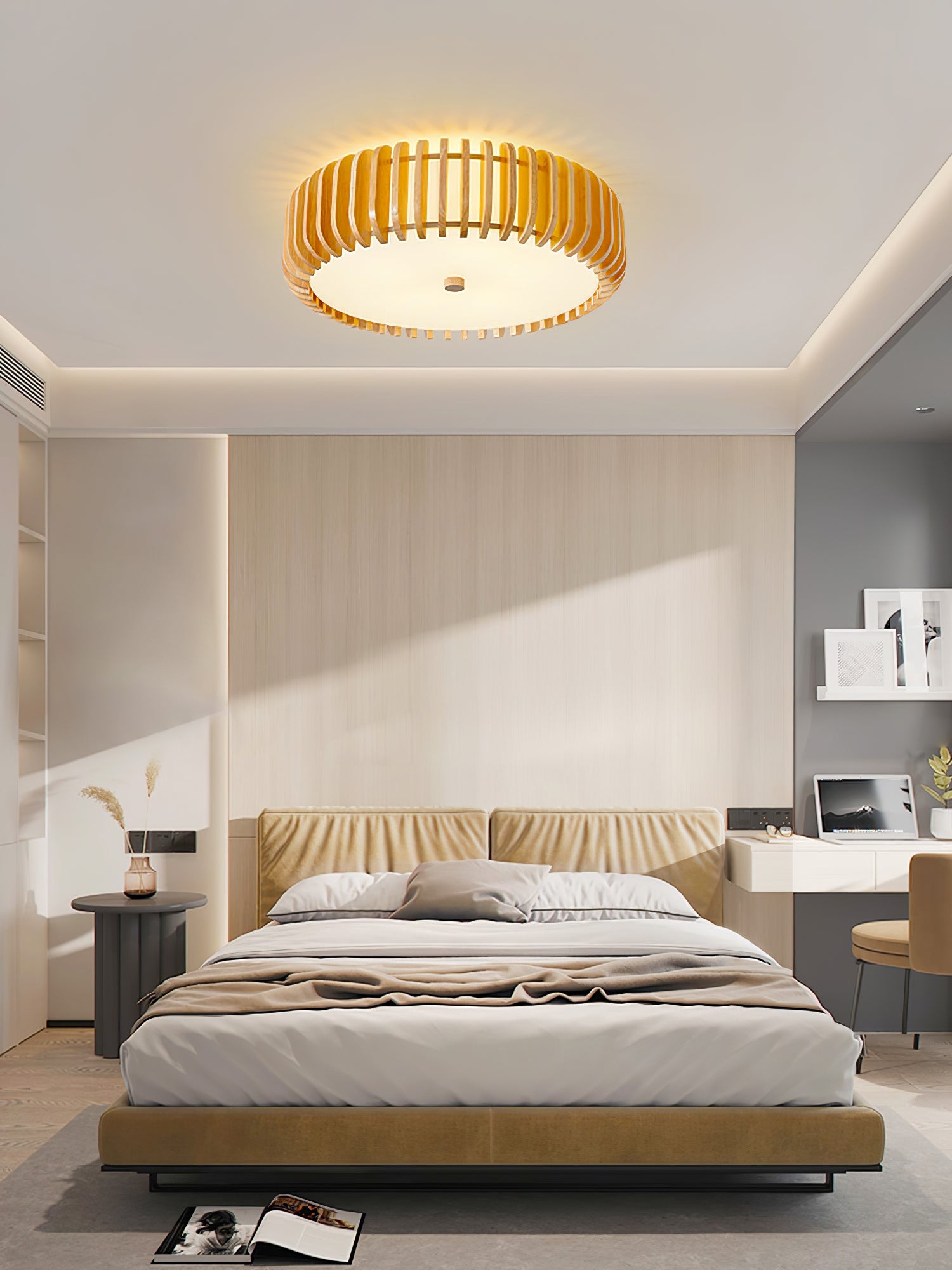 WINCHESTER WOODEN DRUM CEILING ILLUMINATOR