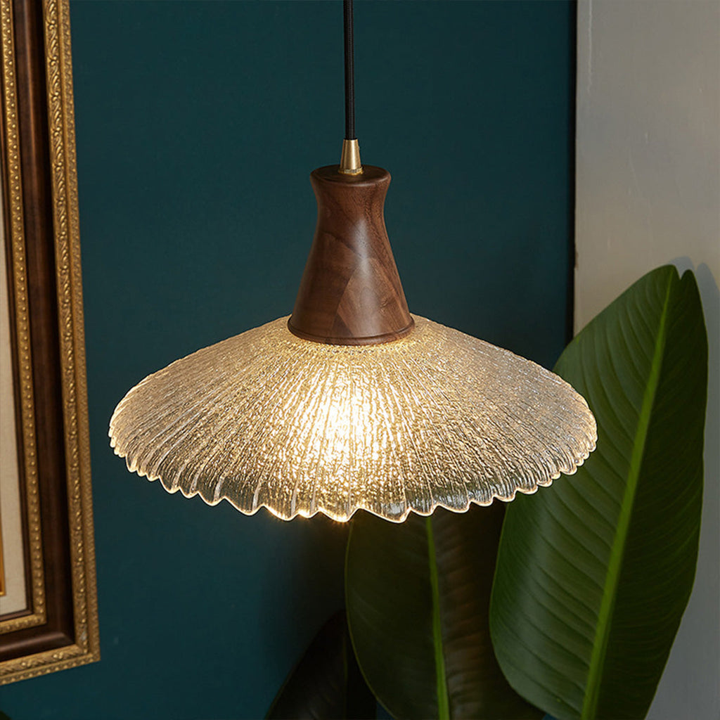 CHATHAM WOODEN WABI SABI GLASS HANGING LAMP