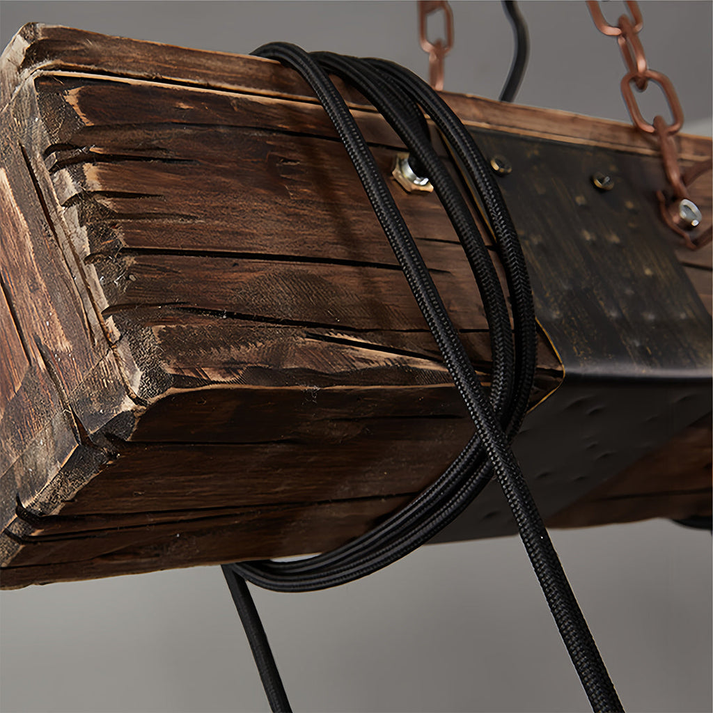 RAVENWOOD IRON AND TIMBER HANGING LANTERN