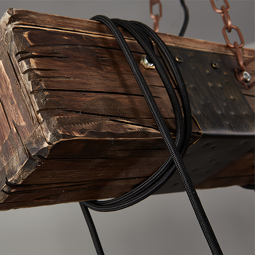 RAVENWOOD IRON AND TIMBER HANGING LANTERN