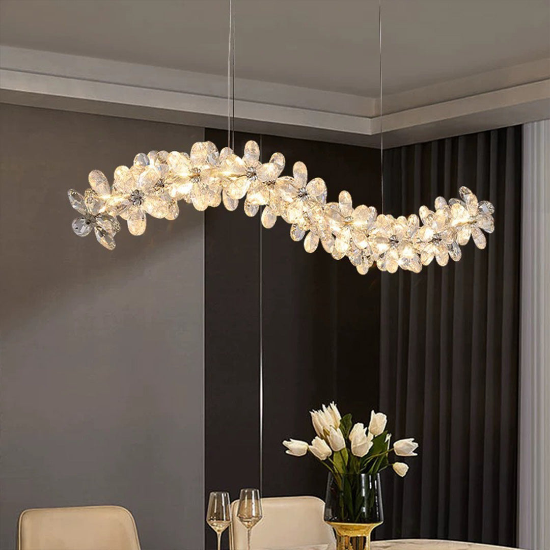 VIOLETTE FLORAL CRYSTAL CANDELABRA CHANDELIER