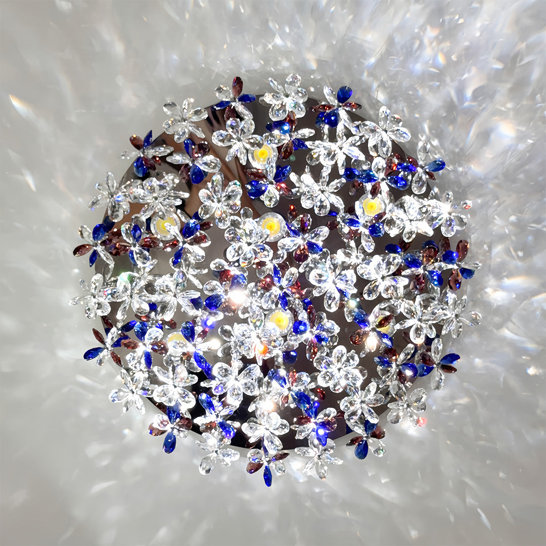 VIOLETTE CRYSTAL CEILING ORB, LUMINOUS ROMANTIC LIGHT FIXTURE