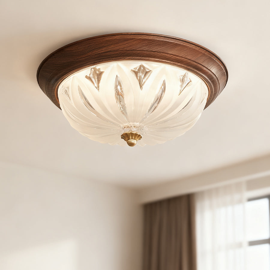 WINTHORPE WALNUT HUE FLUSH MOUNT LIGHTING