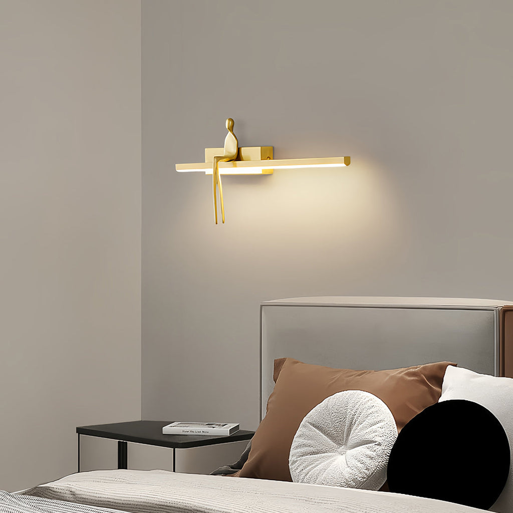 VINCENT GILDED FIGURE LED WALL LAMP