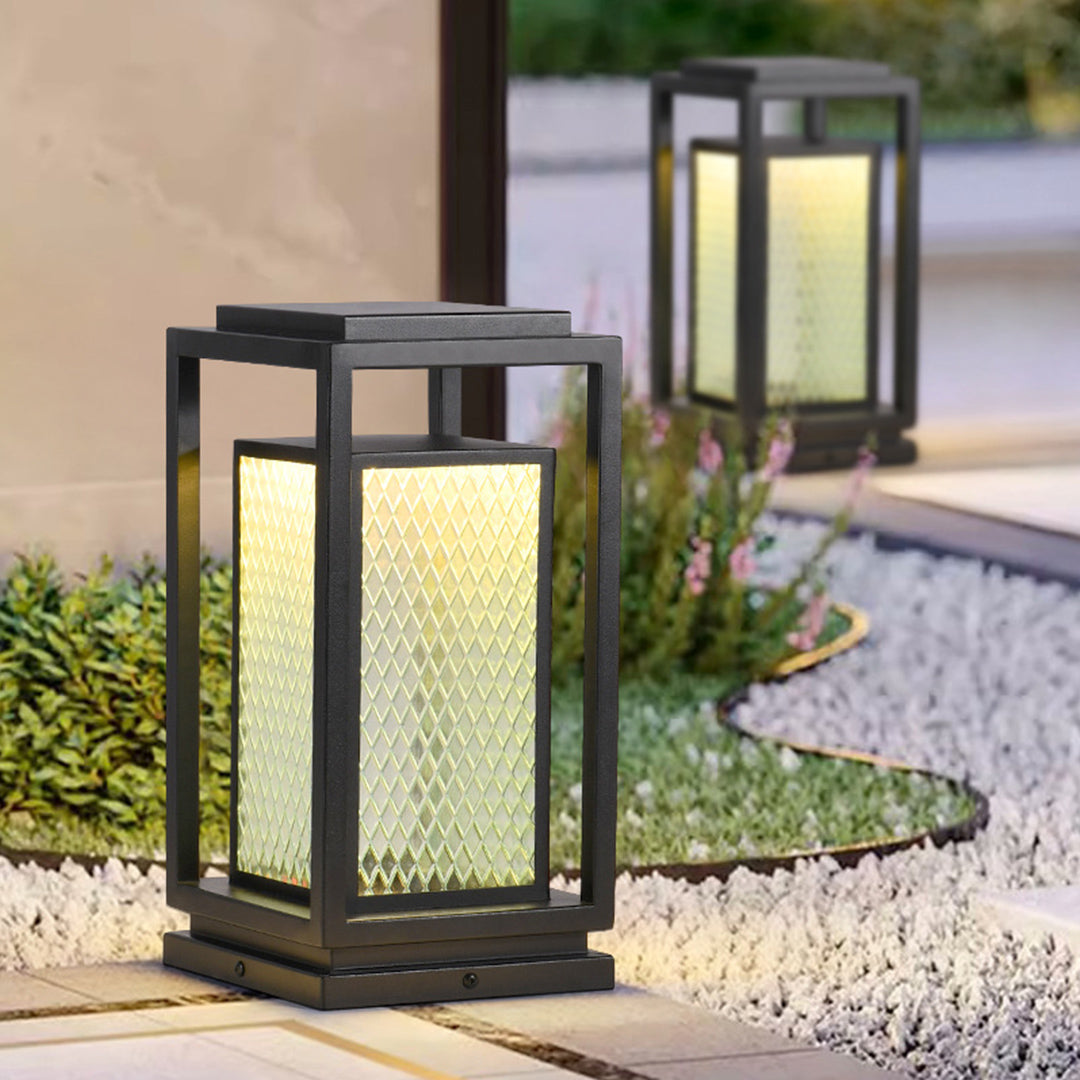 RAVENWOOD SQUARE WEATHERED GLASS GARDEN LANTERN