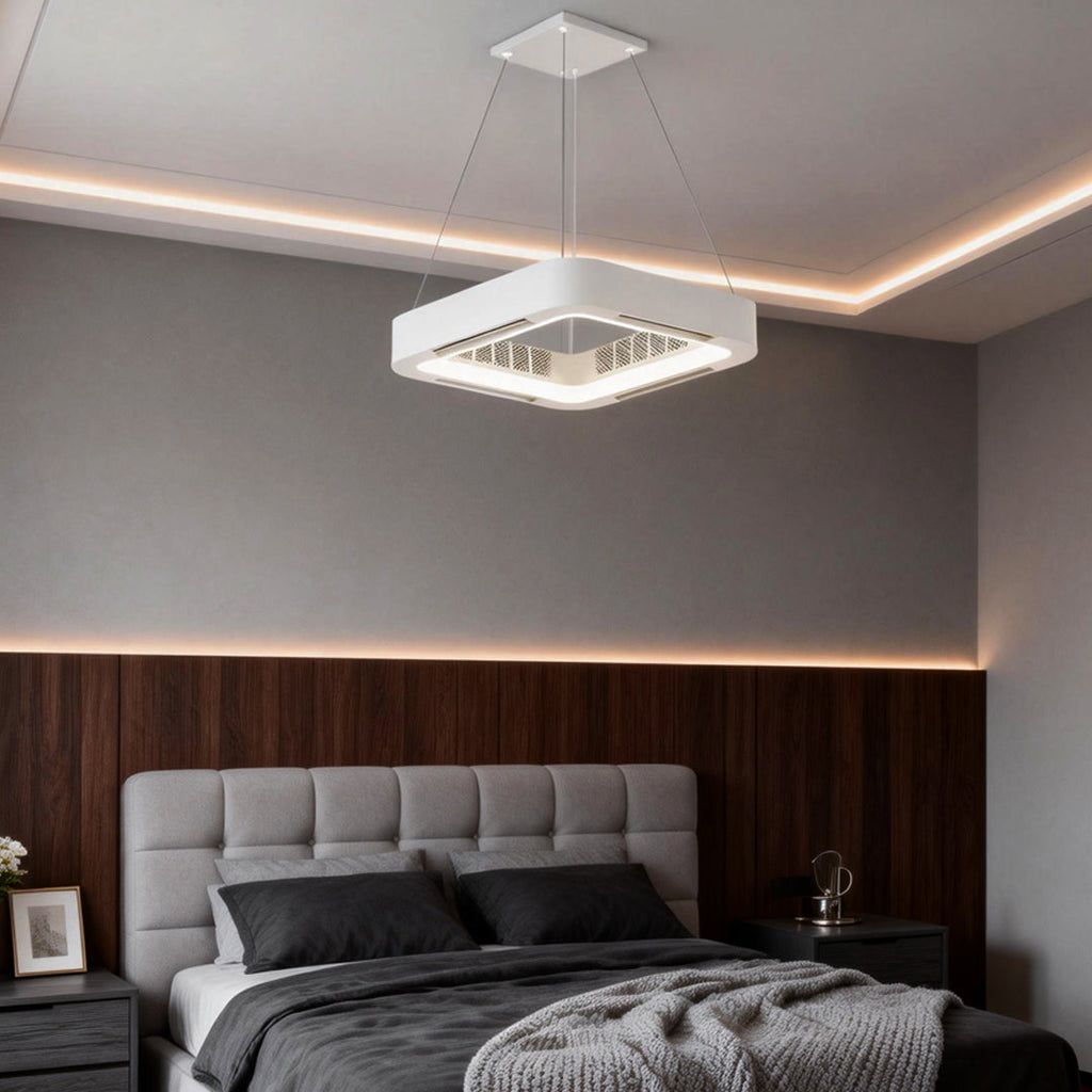WINTHORPE WHISPERING BREEZE BLADESLESS CEILING FAN WITH INTEGRATED LED ILLUMINATION