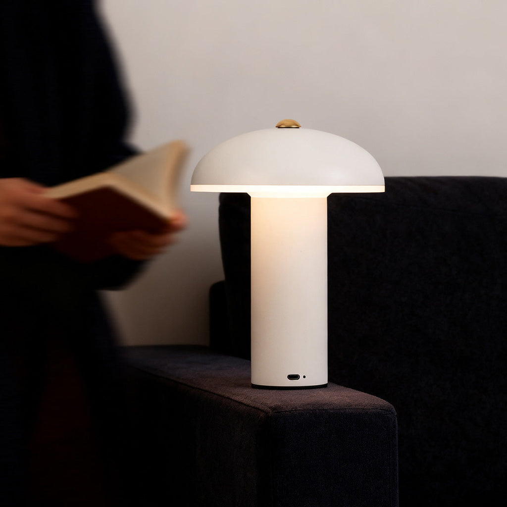 WINTHROP DIMMABLE IRON AND ACRYLIC TABLE LANTERN